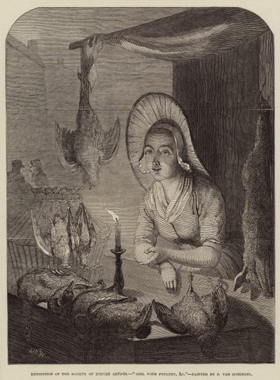 Niña con aves de corral, etc. de Petrus van Schendel